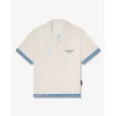 SS25 Backprint Shirt with Greek Pattern, Mykonos - Pearl white