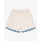 SS25 Shorts with Greek Pattern - Pearl white