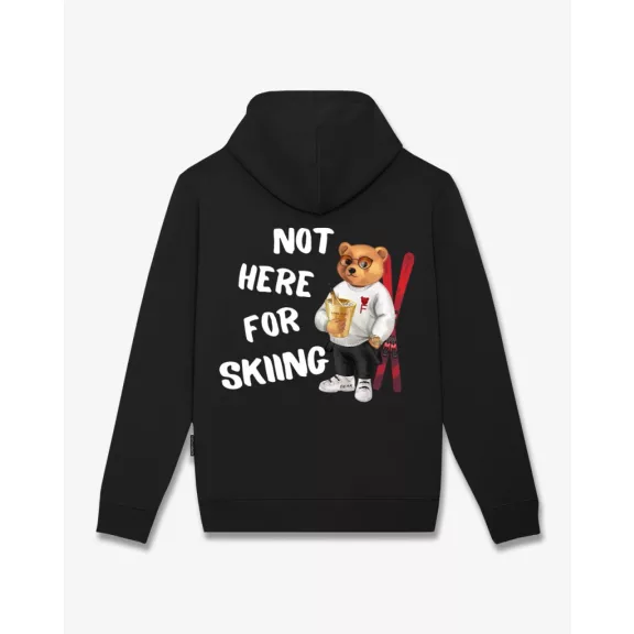 Backprint Hoodie Filou CXXXV. NOT HERE FOR SKIING - Black Backprint Hoodie Filou CXXXV. NOT HERE FOR SKIING - Black