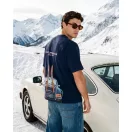 FW26 Oversized Backprint T-Shirt CAR WITH SKIS - Oxford Blue
