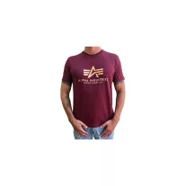 Basic T Foil Print - burgundy/gold
