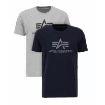 Basic T 2 Pak - greyheather/replica blue