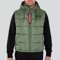 Hooded Puffer Vest FD - sage green