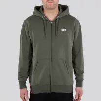 Basic Zip Hoody SL - dark olive