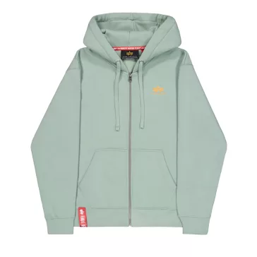 Basic Zip Hoody SL - frost green