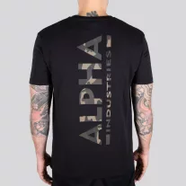 Backprint T Camo Print - black/woodland