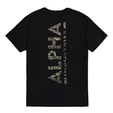 Backprint Mirror Camo T-Shirt - black