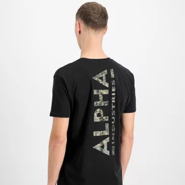 Backprint Mirror Camo T-Shirt - black