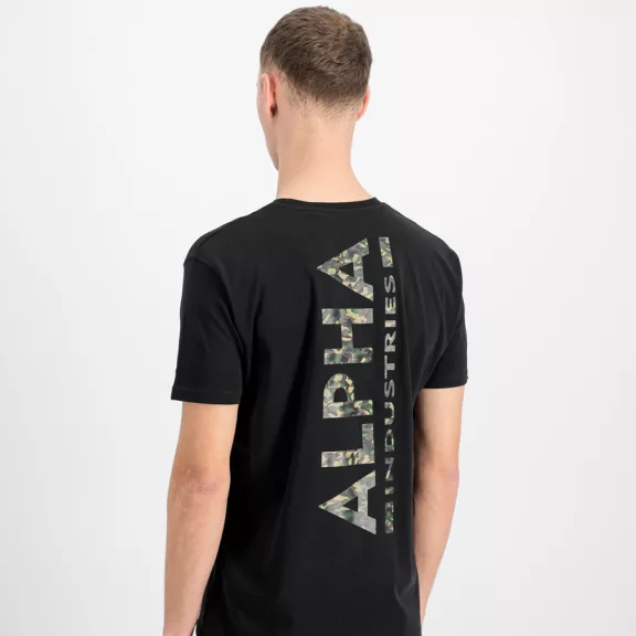 Backprint Mirror Camo T-Shirt - black