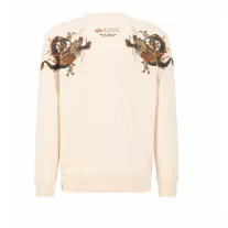Dragon EMB Sweater - jet stream white