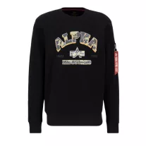College Camo Sweater - black