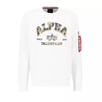 College Camo Sweater - white