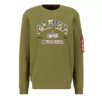 College Camo Sweater - moss green