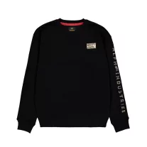 Camo Sleeve Crewneck - black