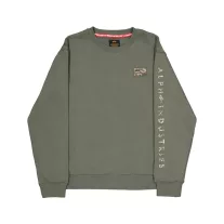 Camo Sleeve Crewneck - dark olive