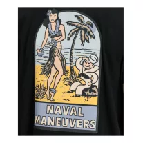 Naval Back Print T-Shirt - black