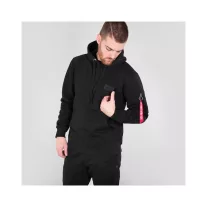 Red Stripe Hoody - black