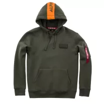 Red Stripe Hoody - dark green
