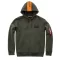 Red Stripe Hoody - dark green