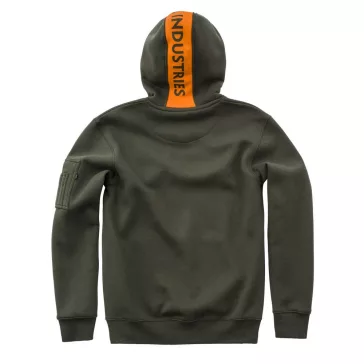 Red Stripe Hoody - dark green