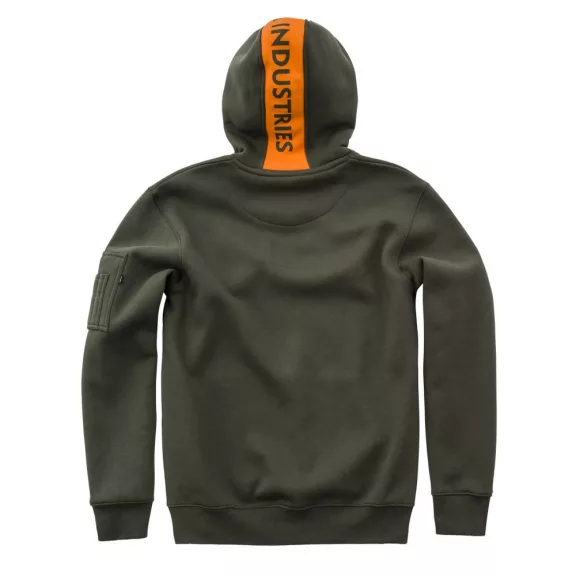 Red Stripe Hoody - dark green