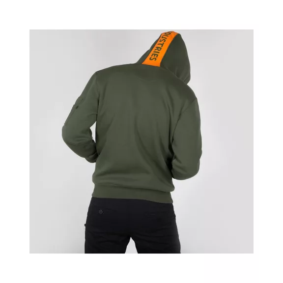 Red Stripe Hoody - dark green