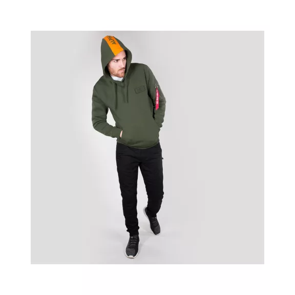 Red Stripe Hoody - dark green