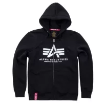 Basic Zip Hoody - black