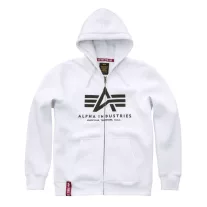 Basic Zip Hoody - white