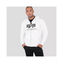 Basic Zip Hoody - white