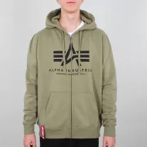Basic Zip Hoody - olive
