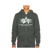 Basic Zip Hoody - dark olive