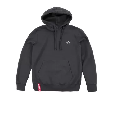 Basic Hoody Small Logo - greyblack