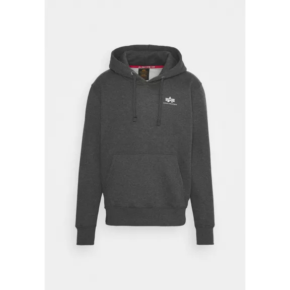 Basic Hoody Small Logo - charcoal heather/white Basic Hoody Small Logo - charcoal heather/white