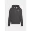 Basic Hoody Small Logo - charcoal heather/white
