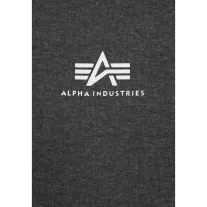 Basic Hoody Small Logo - charcoal heather/white