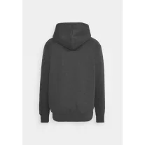 Basic Hoody Small Logo - charcoal heather/white