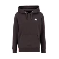 Basic Hoody Small Logo - hunter brown