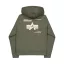 Label Backprint Hoodie - dark olive