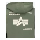 Label Zip Back Print Hoodie - dark olive Label Zip Back Print Hoodie - dark olive