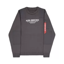Military Knit Sweatshirt - vintage grey