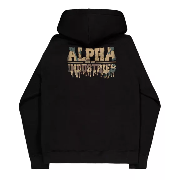 Dripping Camo Print Hoodie - black Dripping Camo Print Hoodie - black
