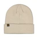 Metal Label Beanie - organic beige