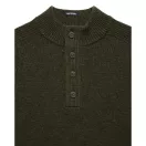Castillos Knitted Wool Quarter Neck Sweater - castle green