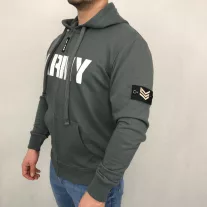Army Zip Hoody - steel grey