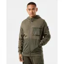 Daponte Zip Through Hoodie - castle green