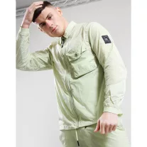 Krinkle Nylon Overshirt - lime