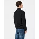 Castillos Knitted Wool Quarter Neck Sweater - black